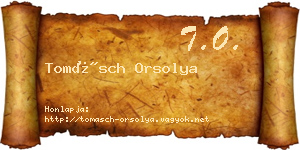 Tomásch Orsolya névjegykártya